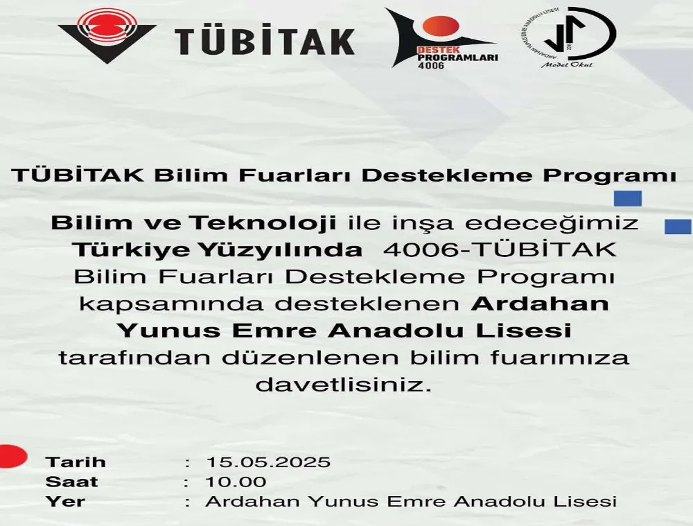Ardahan Yunus Emre Anadolu Lisesi’nde TÜBİTAK 4006 Bilim Fuarı Heyecanı 